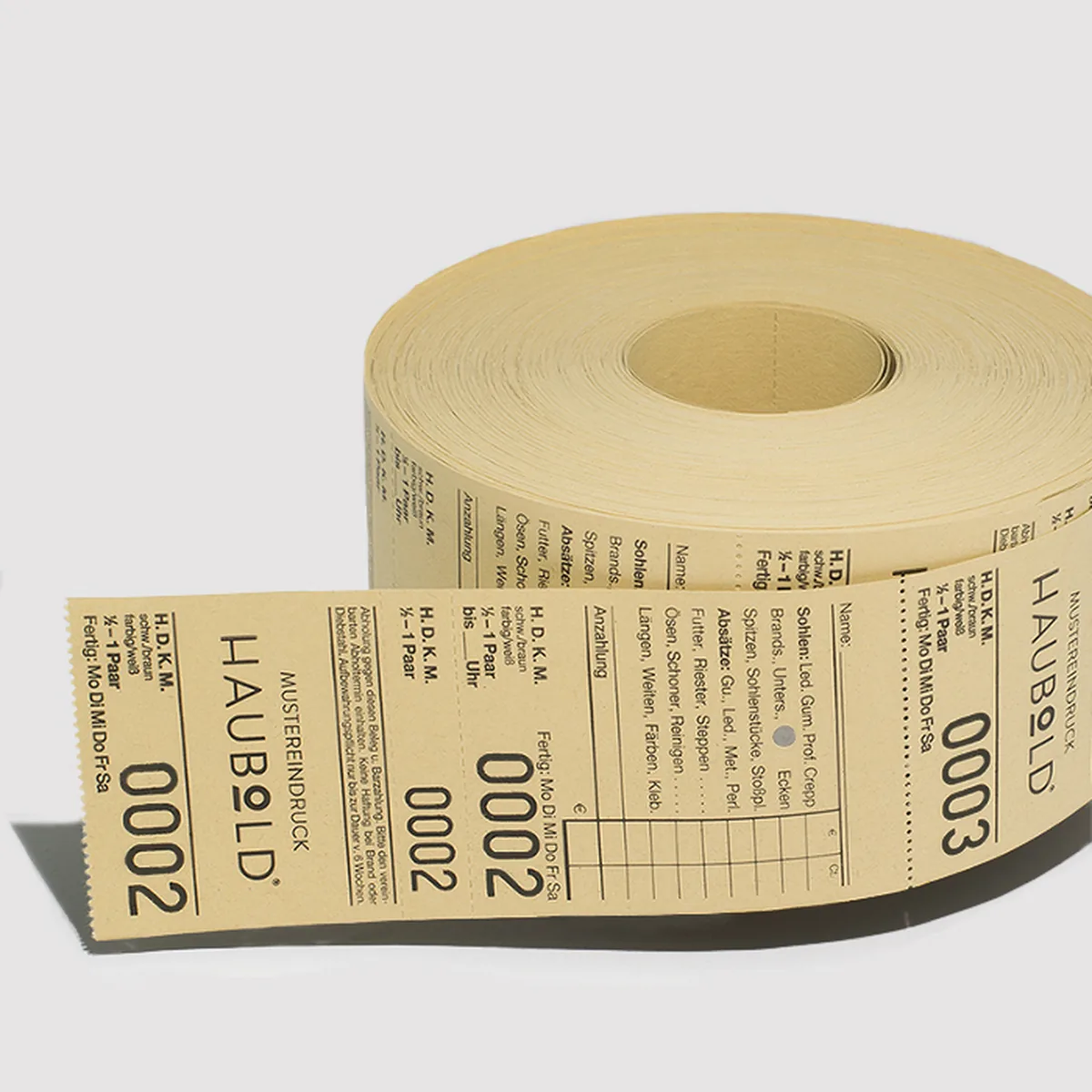 Billets numérotés et fiches de réparation